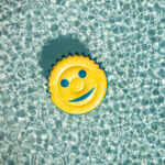 Scrub Daddy Pool Float in a pool