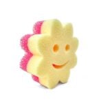 Pink Flower shaped sponge side view