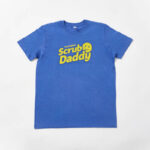 Front of Scrub Daddy blue t-shirt