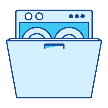 Dishwasher with dishes