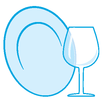 Plate and wine glass